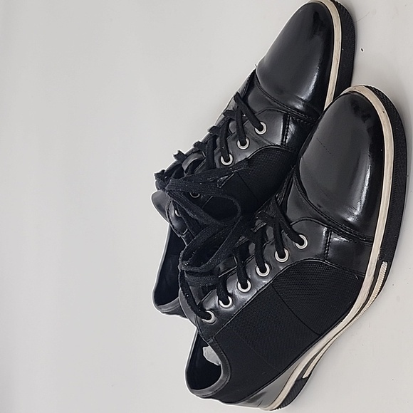 Zanzara Rory Black Leather Sneakers Size 12 - Picture 3 of 11